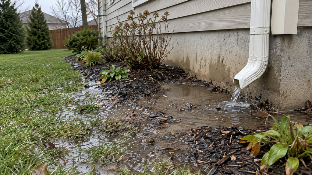Water pooling near foundation
