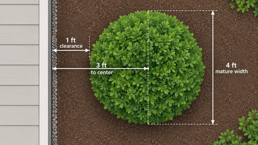 Shrub spacing diagram