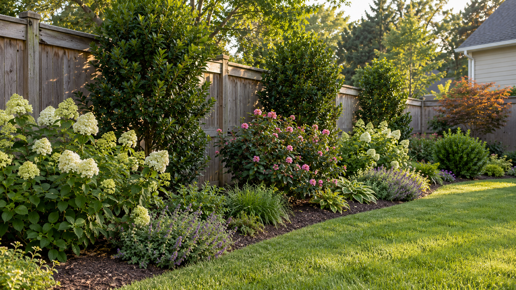 Layered privacy fence planting