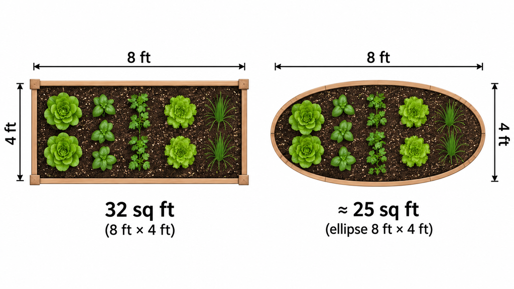 Rectangular and oval bed dimensions