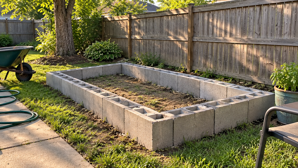 Cinder block planter layout