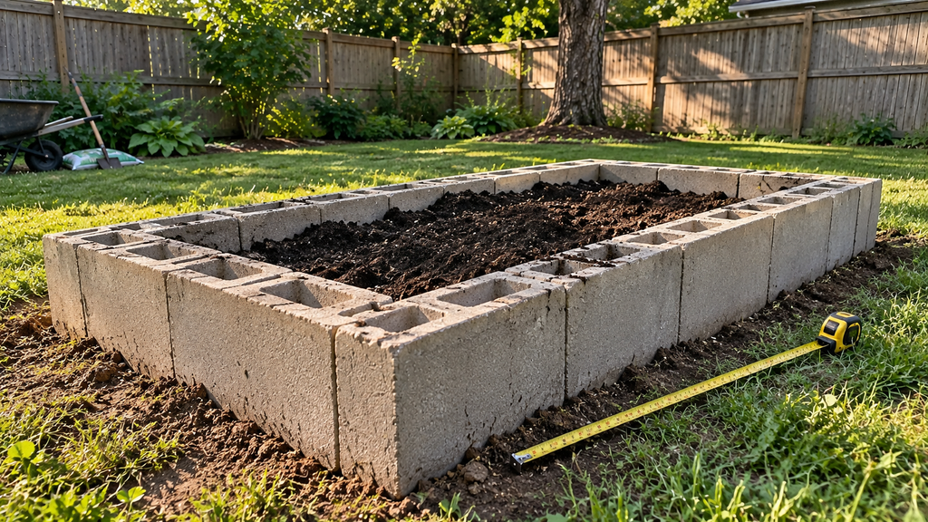 Cinder block planter size