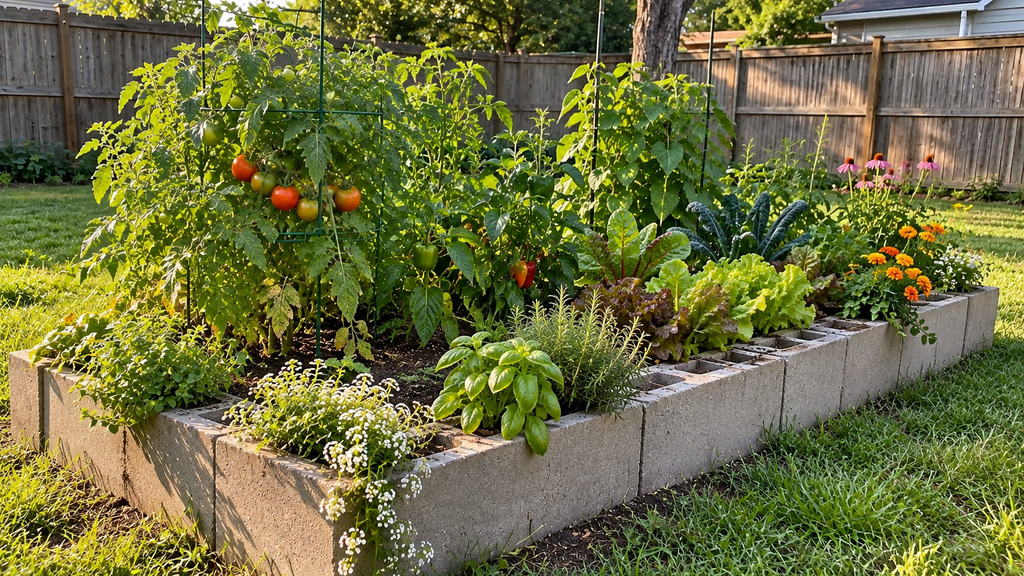 Cinder block raised bed