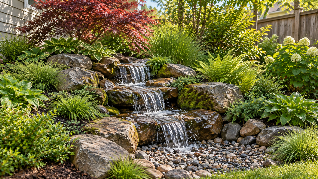 Small pondless waterfall