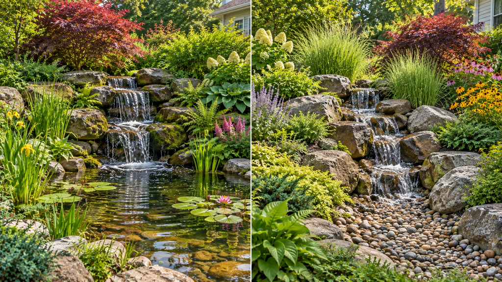 Pond and pondless waterfall