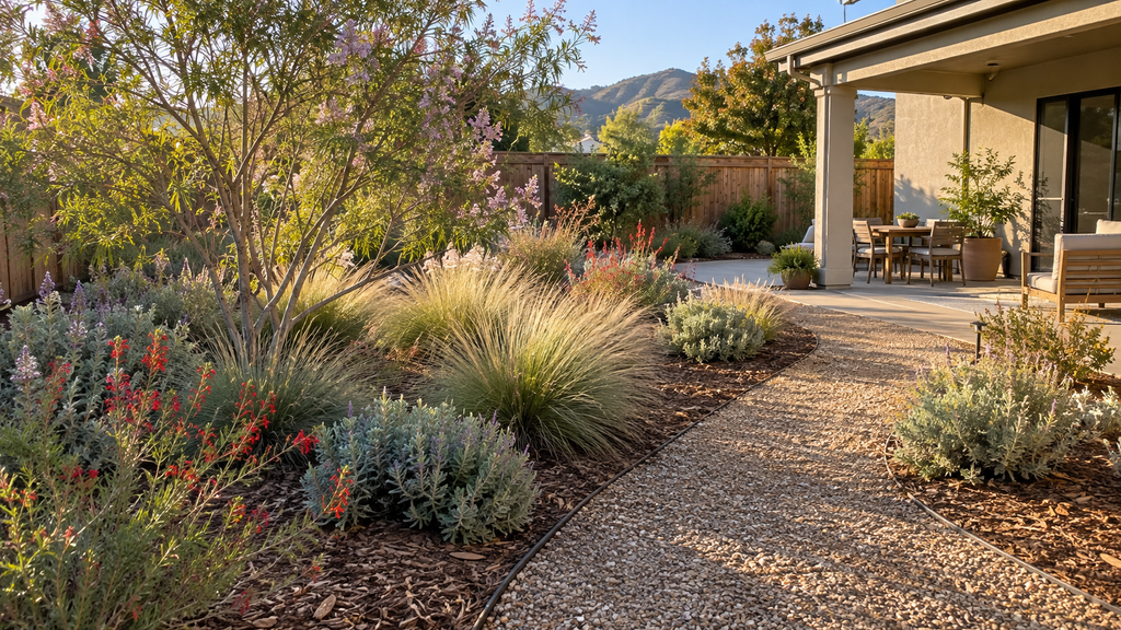 Water-wise backyard