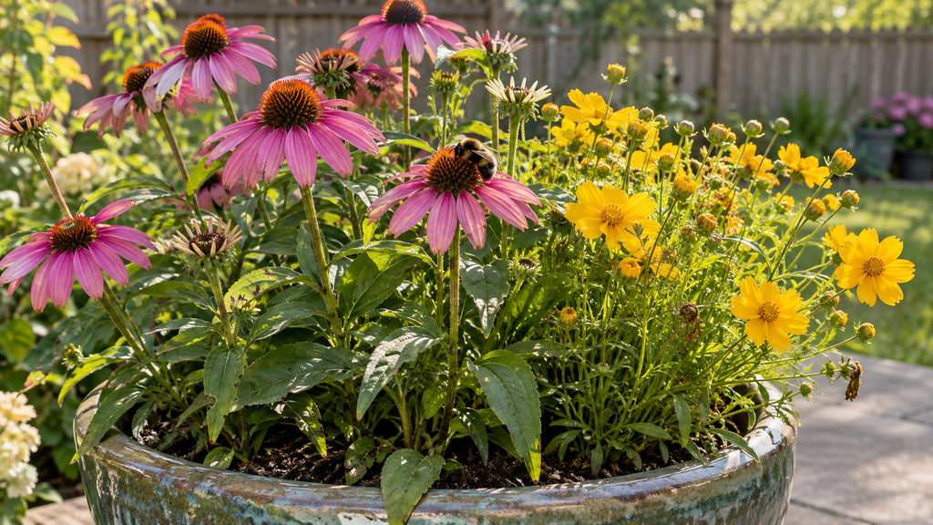 Coneflower pollinator planter