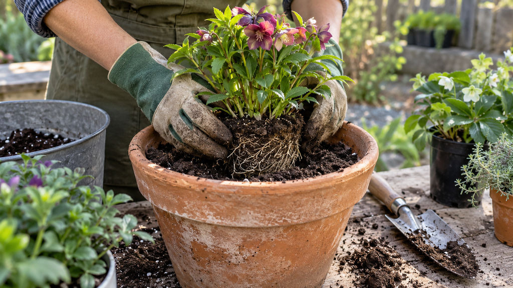 Planting perennials in pots