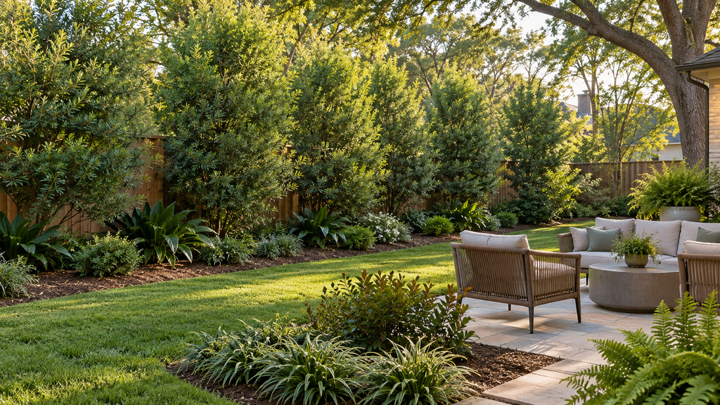 Houston backyard privacy hedge	