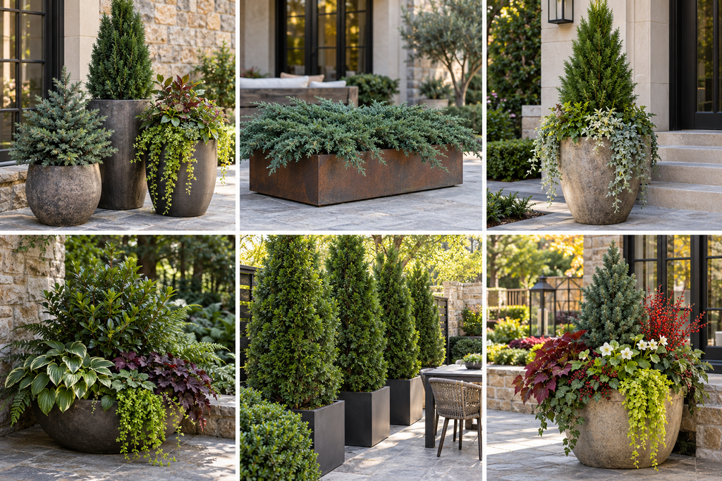 Evergreen container arrangements