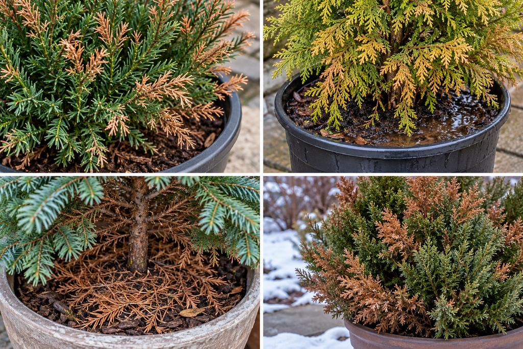 Evergreen browning symptoms