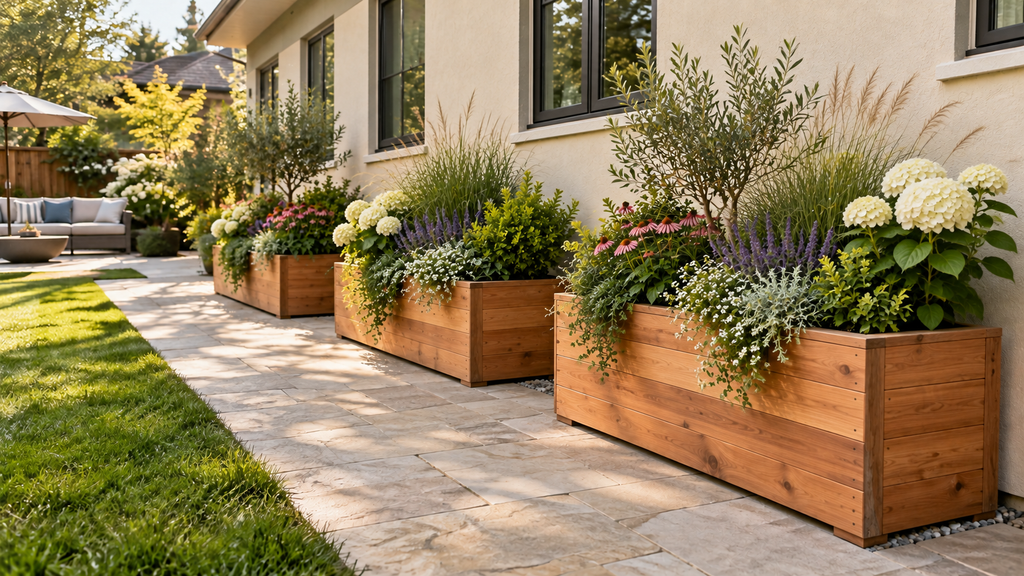 Cedar planter boxes