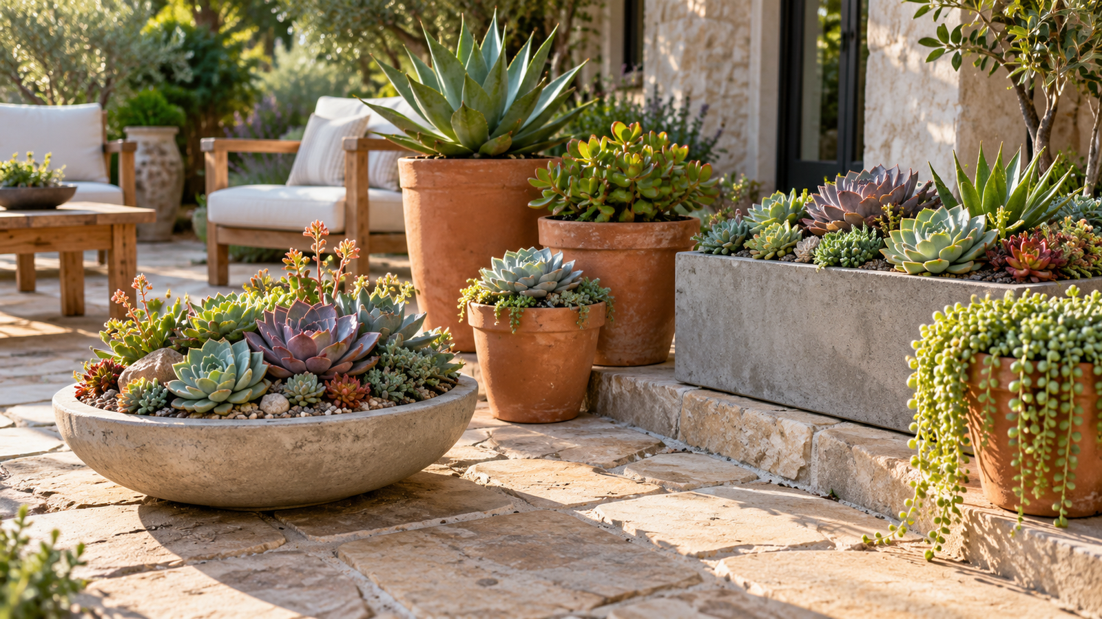outdoor succulent planter ideas