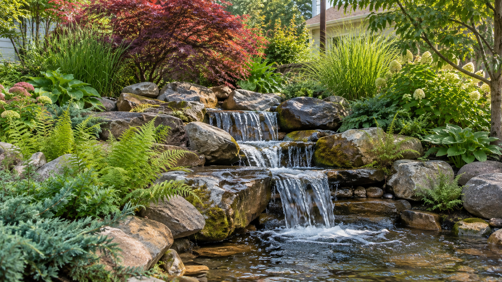 Backyard Waterfall Ideas With Plants